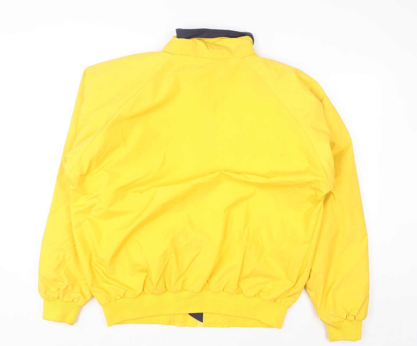 LAL Men's Yellow Nylon Full Zip Lined Jacket Size L Regular Fit