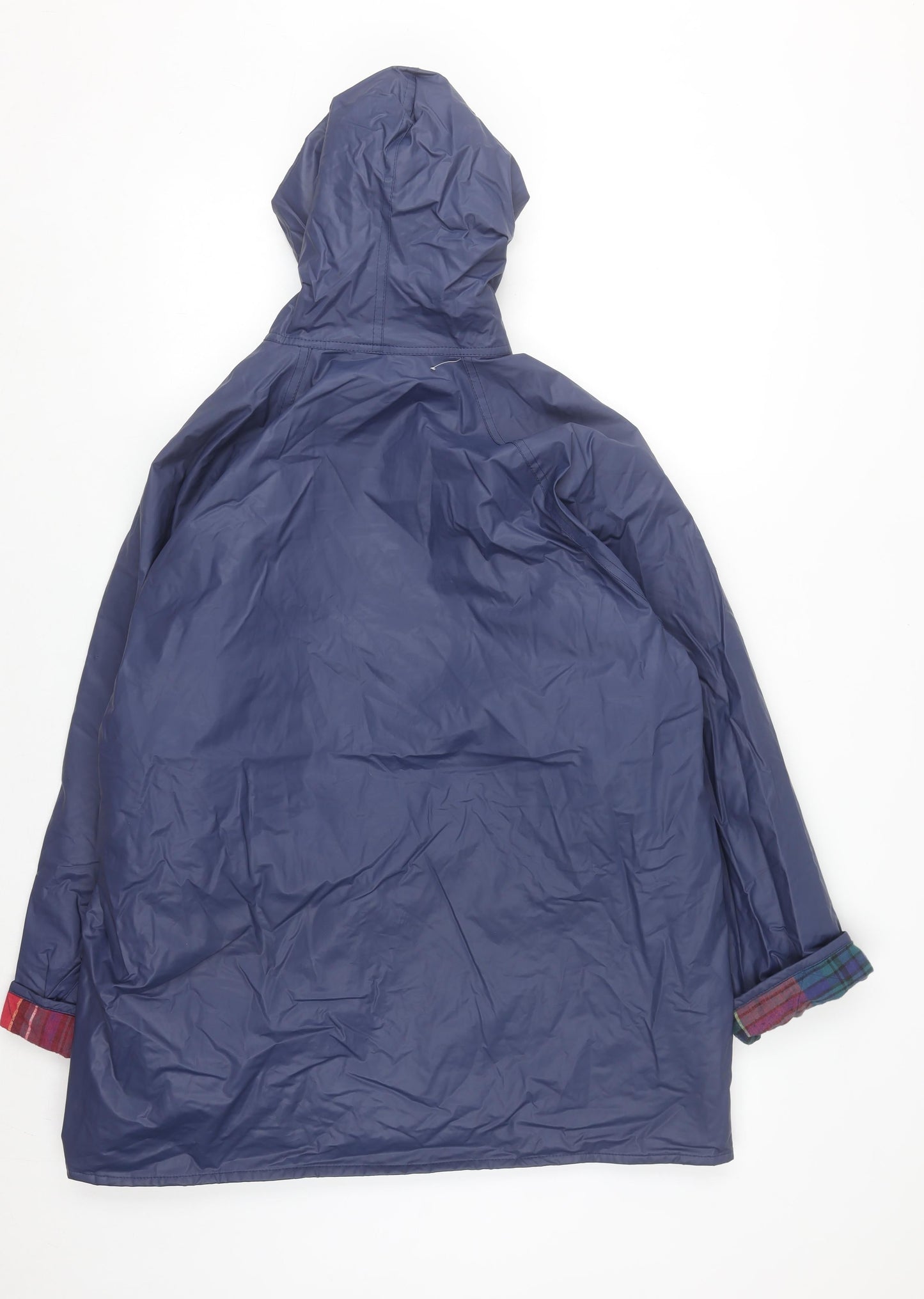 Sailmaker Men’s Blue L Hooded Waterproof Rain Coat Jacket PVC Lined