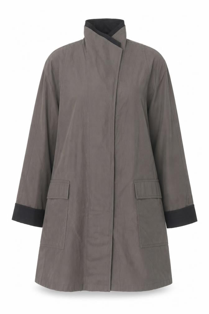 Gallery Women's Brown Long Overcoat Coat M Lined Polyester