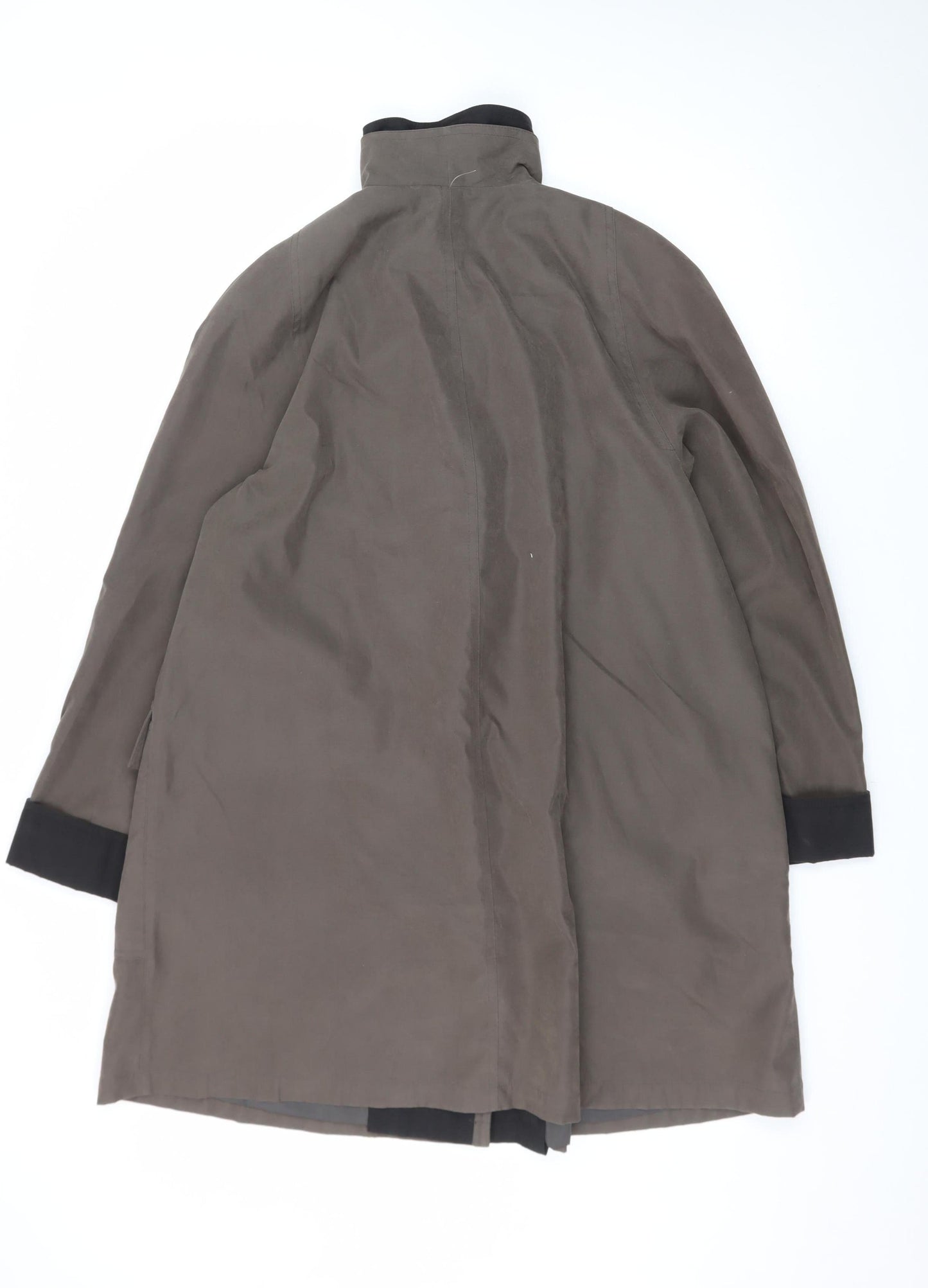 Gallery Women's Brown Long Overcoat Coat M Lined Polyester