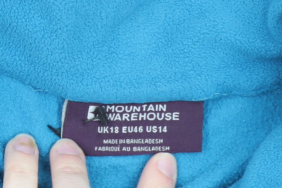 Mountain Warehouse Women Blue Fleece Full Zip Hoodie UK 18