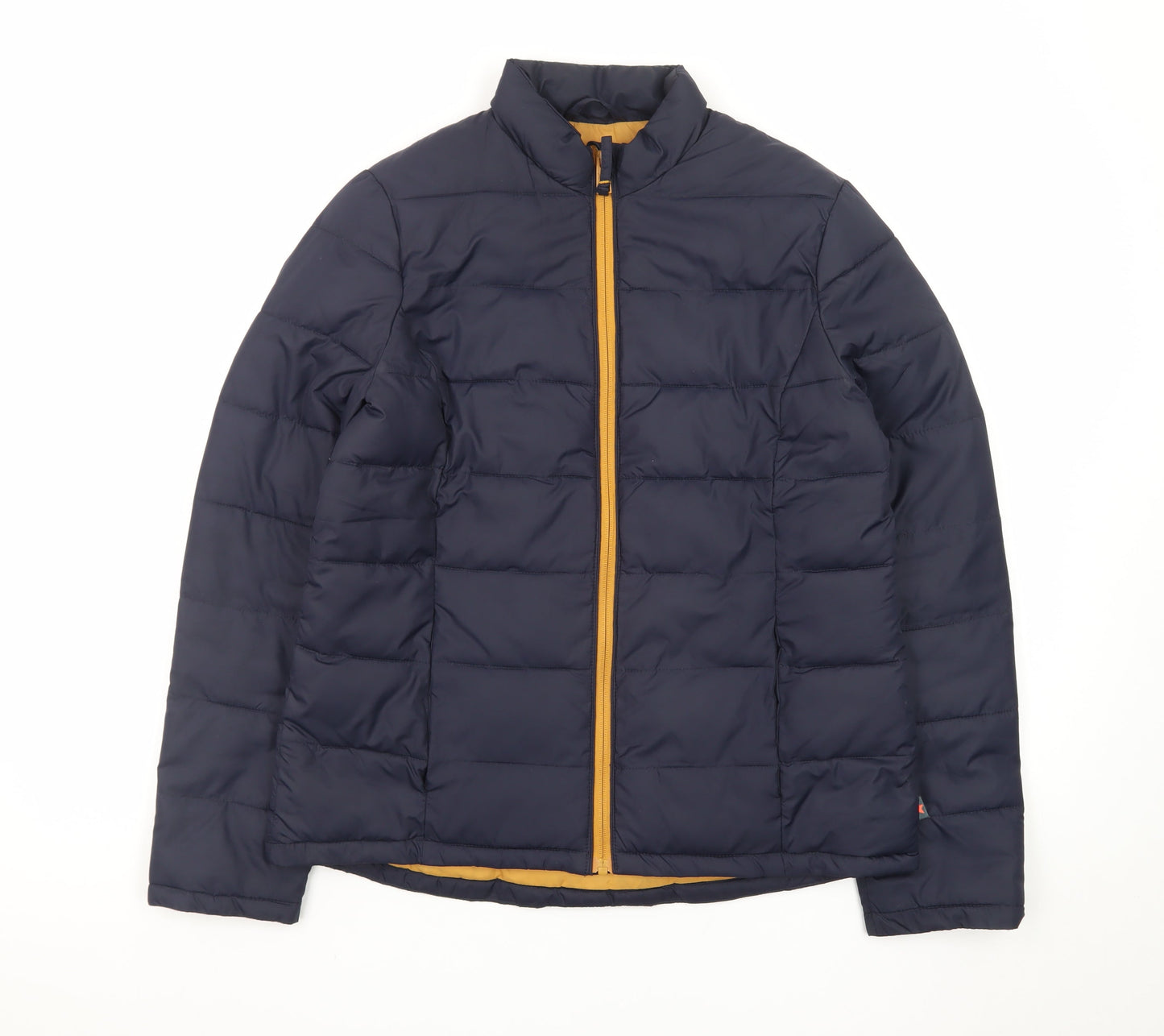 White Stuff Women's Blue Puffer Jacket Size 10 Polyester Zip Mid-Length