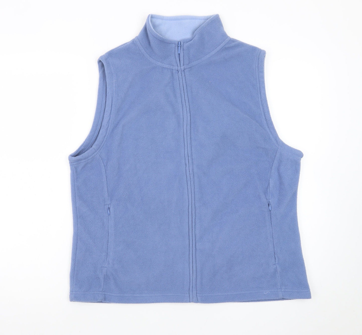 Isle Essentials Women's Blue Fleece Zip Waistcoat Size 18-20