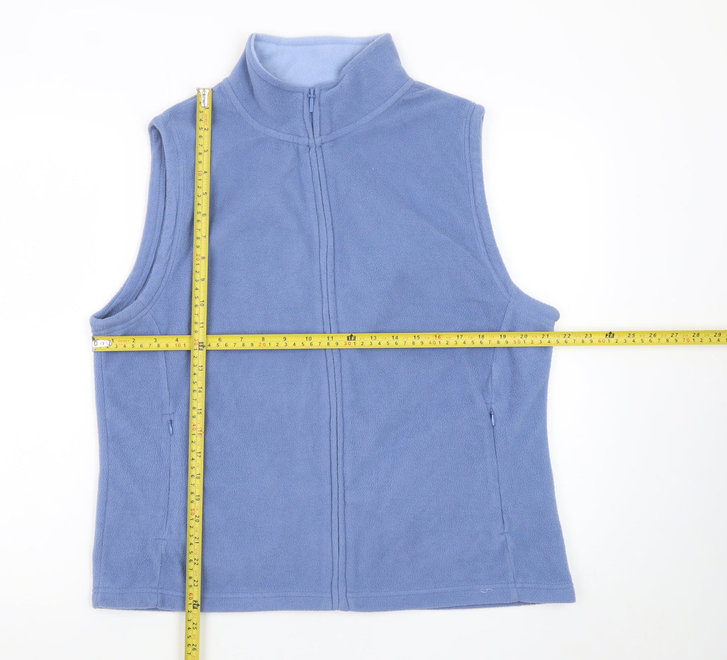 Isle Essentials Women's Blue Fleece Zip Waistcoat Size 18-20