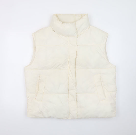 George Women’s Ivory Puffer Gilet Waistcoat Size 12-14