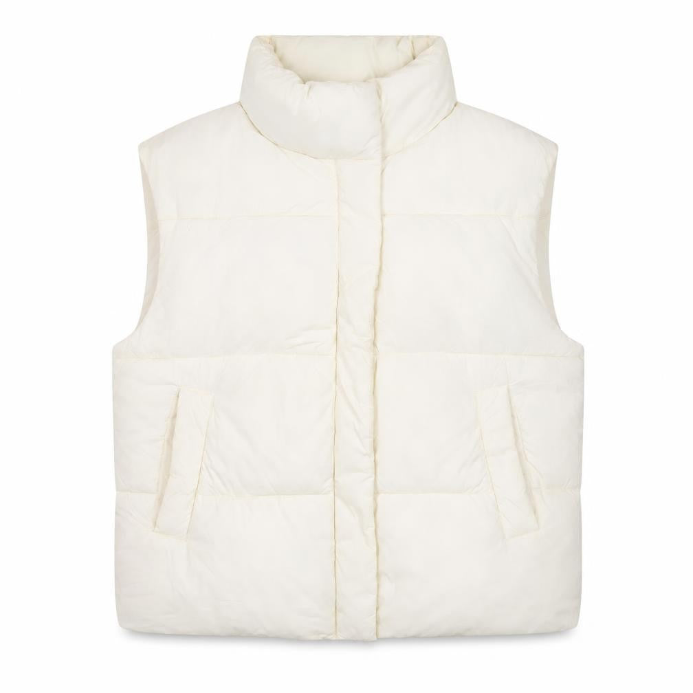 George Women’s Ivory Puffer Gilet Waistcoat Size 12-14