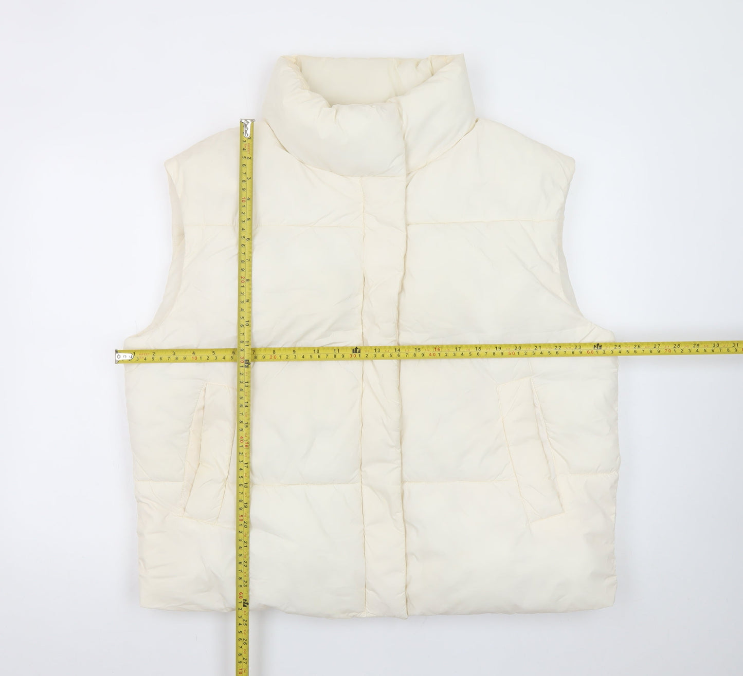 George Women’s Ivory Puffer Gilet Waistcoat Size 12-14