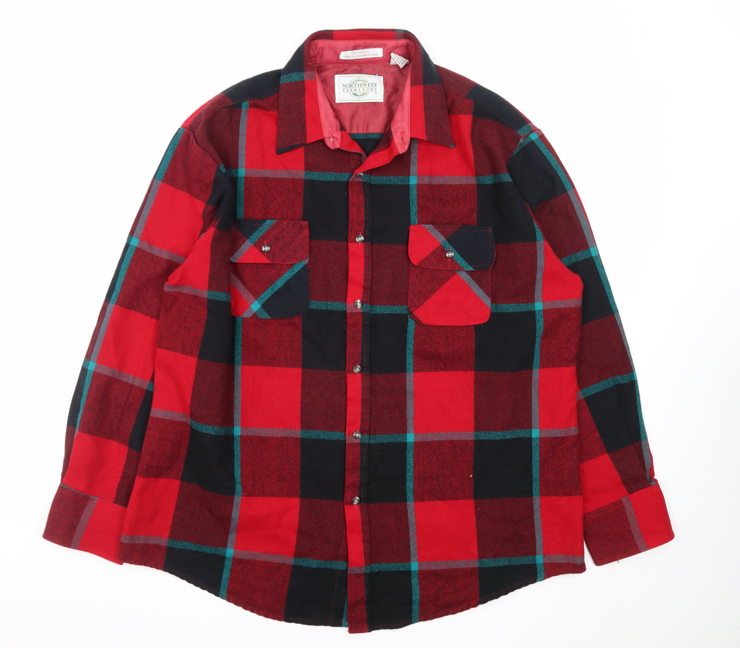 Northwest Territory Men's Red Check Flannel Button-Up Shirt XL