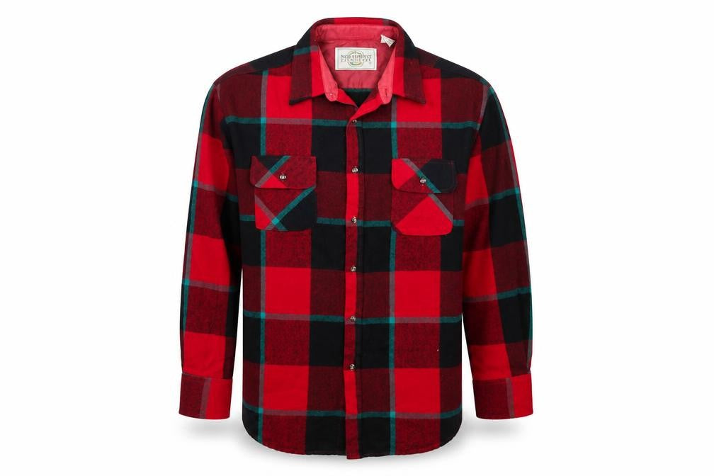 Northwest Territory Men's Red Check Flannel Button-Up Shirt XL