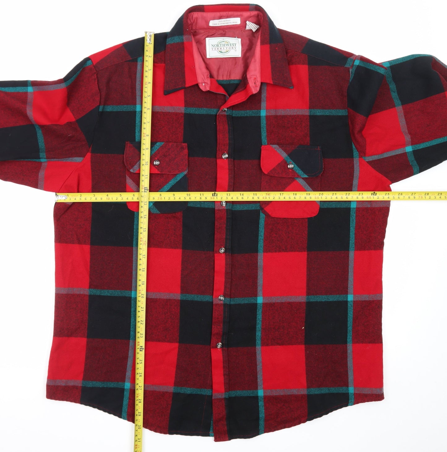 Northwest Territory Men's Red Check Flannel Button-Up Shirt XL