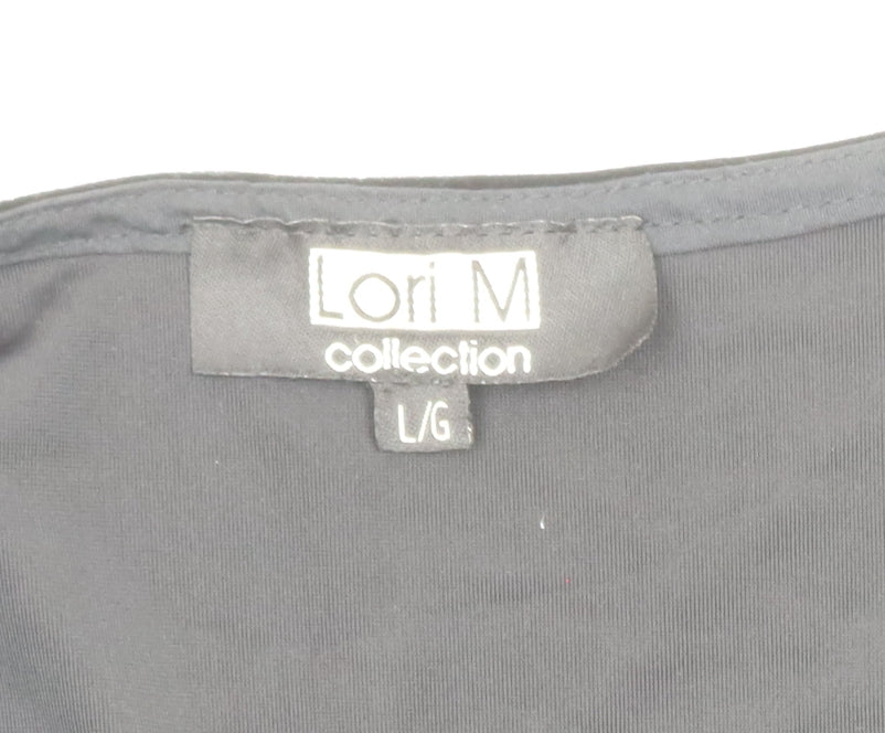 Lori M Collection Women’s Black Velvet A-Line Party Dress L