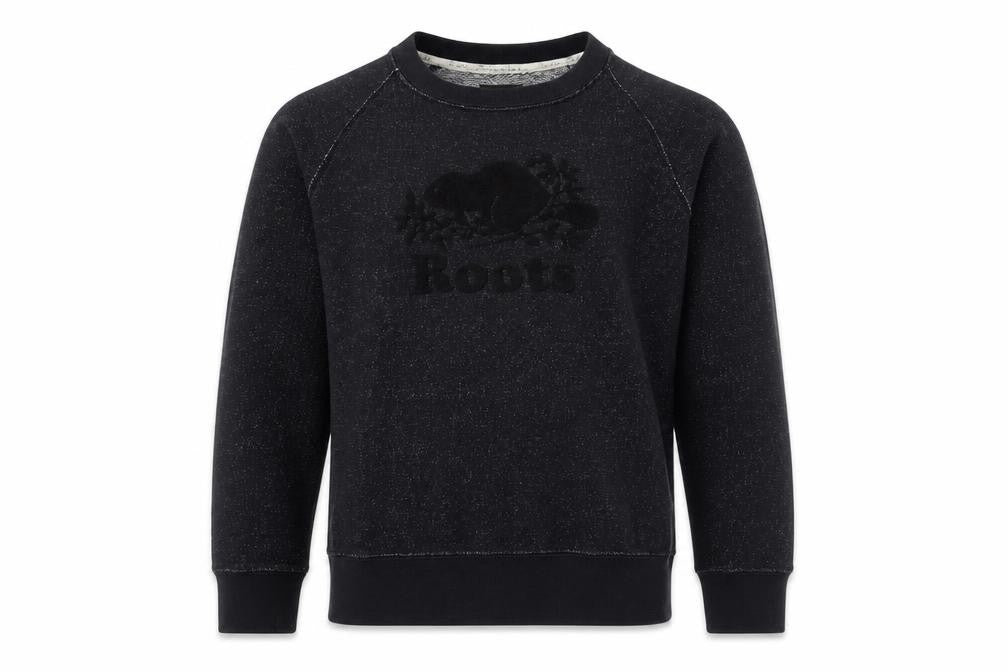 Roots Men's Black XS Pullover Sweatshirt Logo Knit Classic