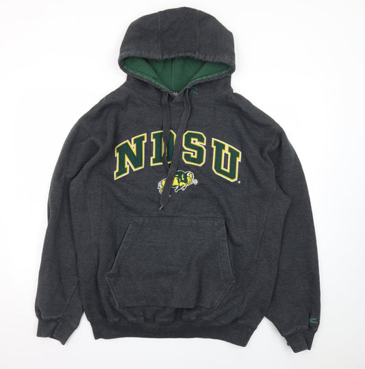 Colosseum Athletics Men's Grey L Pullover Hoodie NDSU Logo Sweatshirt