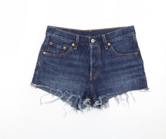 Levi's Women Blue Denim Cut-Off Shorts W25 UK 6 Classic 100% Cotton