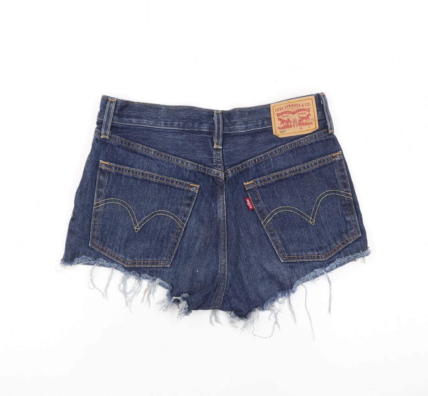 Levi's Women Blue Denim Cut-Off Shorts W25 UK 6 Classic 100% Cotton
