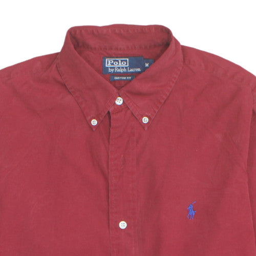 Polo Ralph Lauren Men's Red Custom Fit Long Sleeve Button-Up Shirt Size M