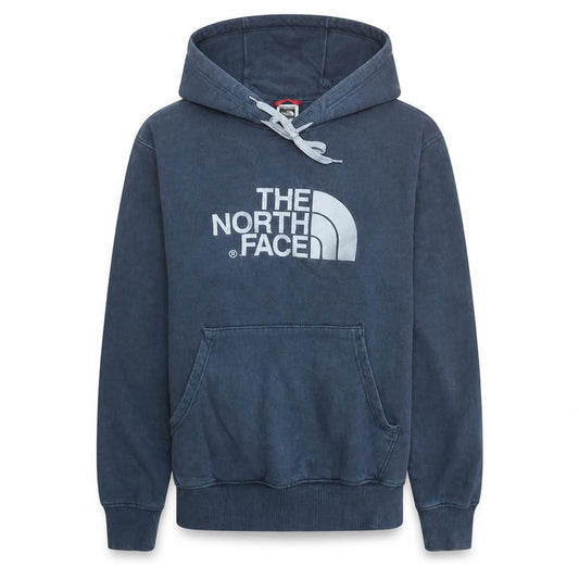 The North Face Men Blue Hoodie Pullover S Cotton Fleece Logo