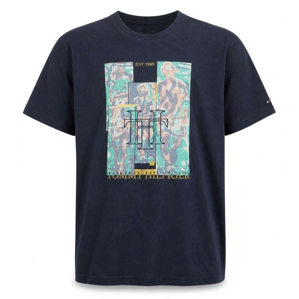 Tommy Hilfiger Men's Blue 2XL Graphic Cotton T-Shirt