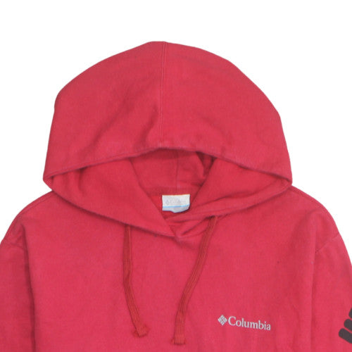 Columbia Men Red Pullover Hoodie L Outdoor Fleece Sweatshirt