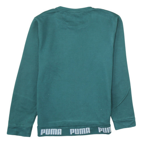 Puma Men's Green Graphic Logo Pullover Sweatshirt Size M