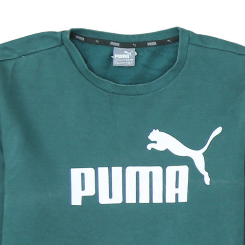 Puma Men's Green Graphic Logo Pullover Sweatshirt Size M