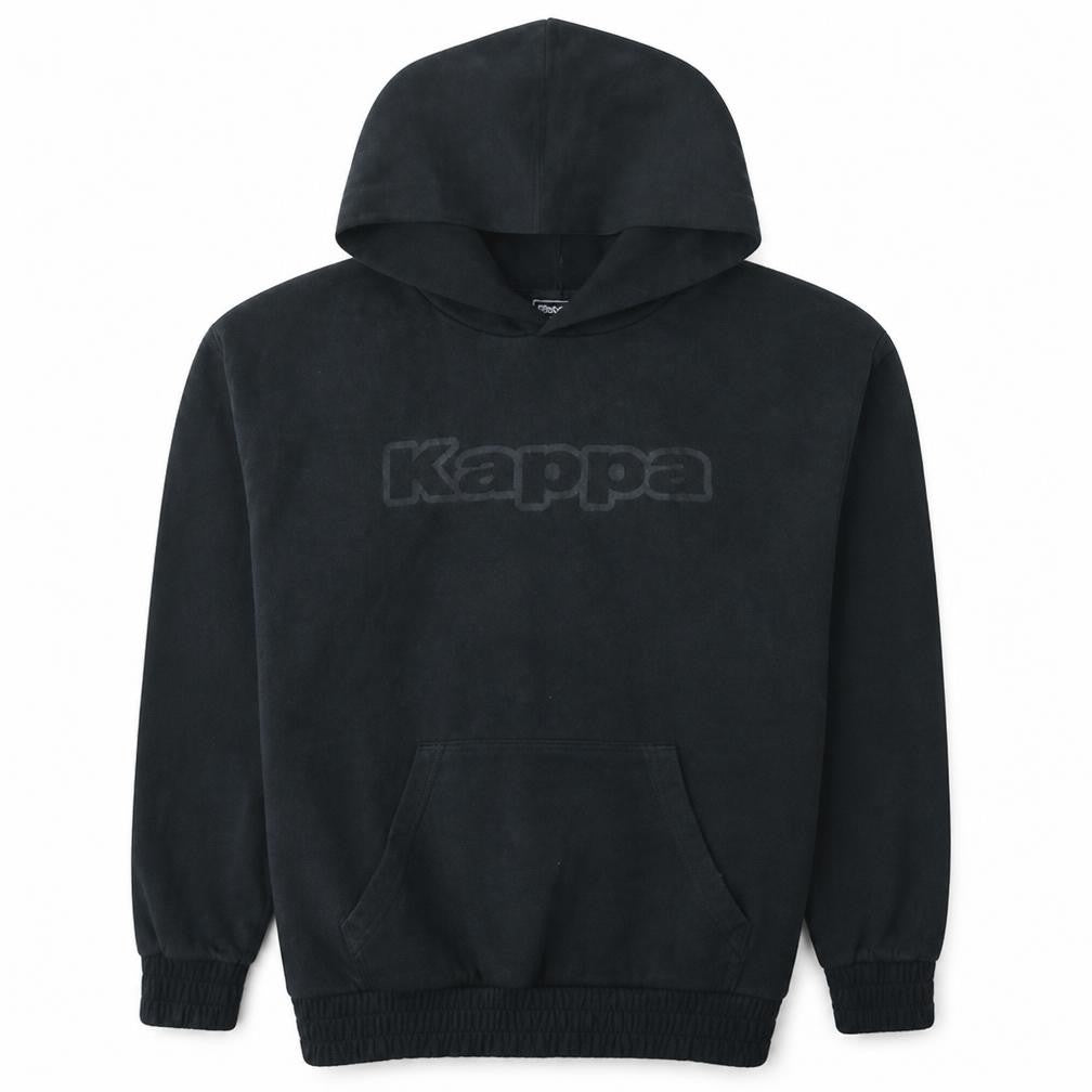 Kappa Men’s Black Pullover Hoodie L Regular Fit Sports Logo
