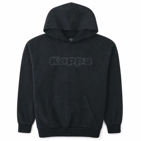 Kappa Men’s Black Pullover Hoodie L Regular Fit Sports Logo