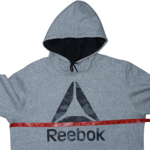 Reebok Men's Grey XL Pullover Hoodie Fleece Sports Sweatshirt