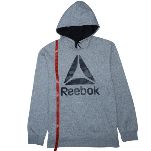 Reebok Men's Grey XL Pullover Hoodie Fleece Sports Sweatshirt