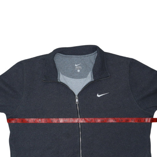 Nike Men's Grey Full Zip Sweatshirt L Cotton Blend Fleece Classic Fit