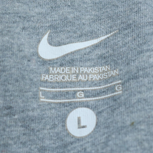 Nike Men's Grey Full Zip Sweatshirt L Cotton Blend Fleece Classic Fit