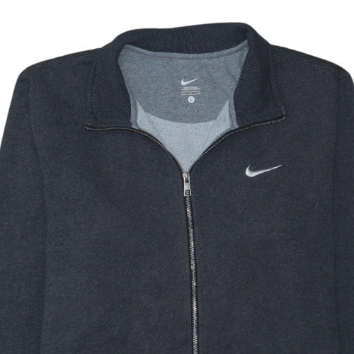 Nike Men's Grey Full Zip Sweatshirt L Cotton Blend Fleece Classic Fit