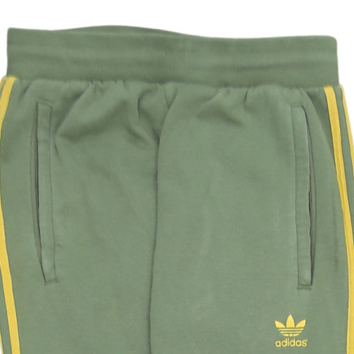 Adidas Men Green Jogger Sweatpants Size S Elastic Waist Cotton Blend