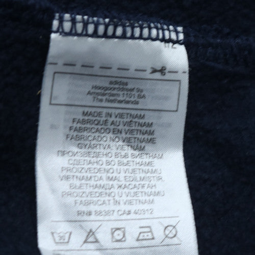 Adidas Men's Blue 2XL Full Zip Hoodie with Logo and Pockets