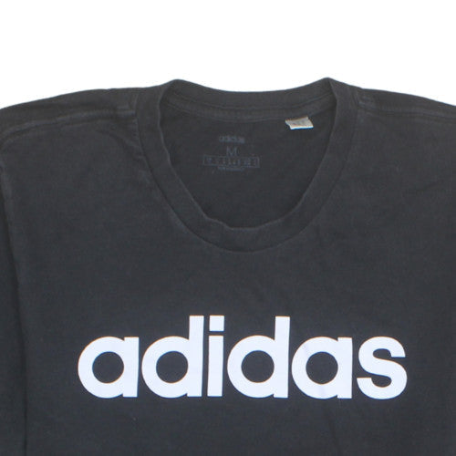 Adidas Men's Black Crew Neck Short Sleeve Graphic T-Shirt Size M
