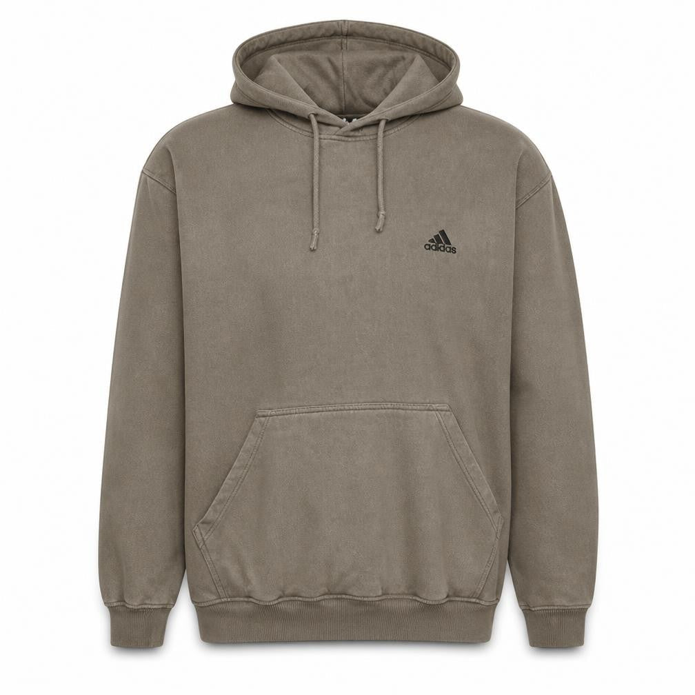 Adidas Men's Brown Pullover Hoodie M Regular Fit Fleece Sportswear