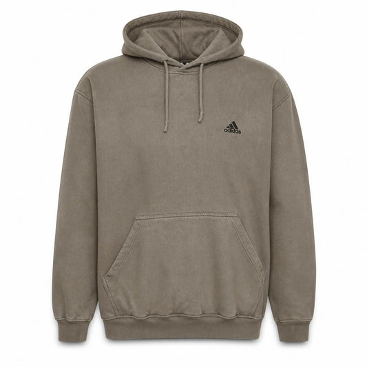 Adidas Men's Brown Pullover Hoodie M Regular Fit Fleece Sportswear