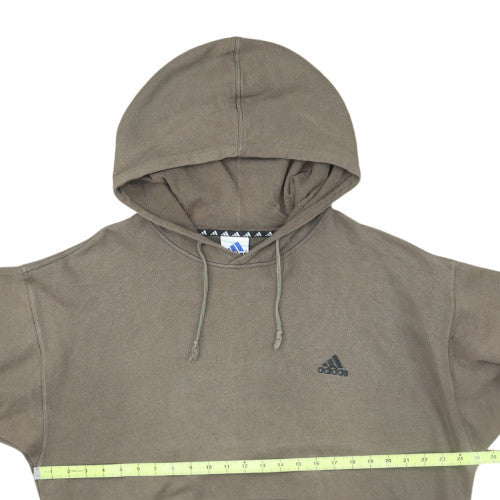 Adidas Men's Brown Pullover Hoodie M Regular Fit Fleece Sportswear