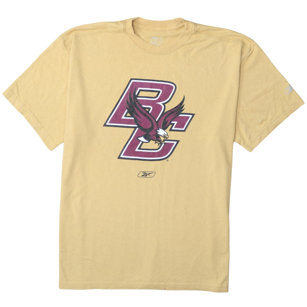 Reebok Men’s Beige BC College Sports Logo T-Shirt Size L