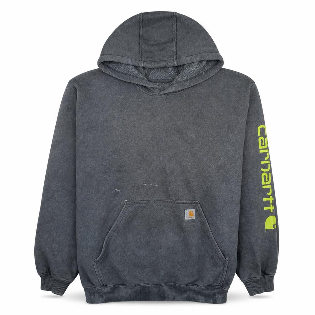 Carhartt Men's Grey 2XL Pullover Hoodie Workwear Logo Sweatshirt