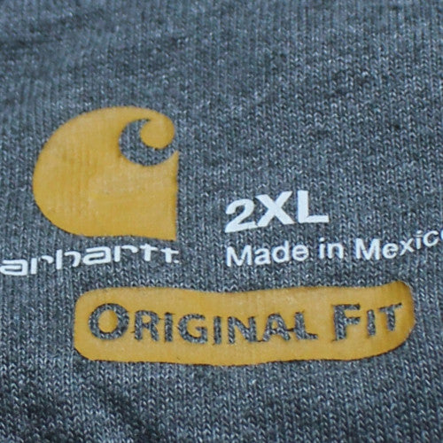 Carhartt Men's Grey 2XL Pullover Hoodie Workwear Logo Sweatshirt