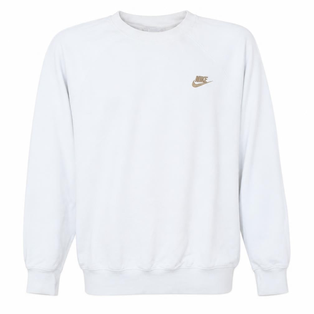 Nike Men's White Crew Neck Pullover Sweatshirt Size M