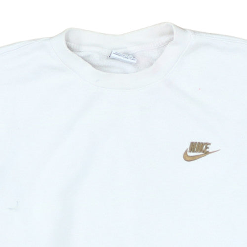 Nike Men's White Crew Neck Pullover Sweatshirt Size M