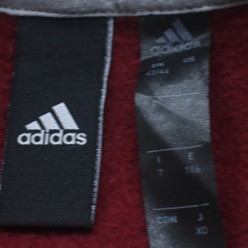 Adidas Men's Red Pullover Hoodie L Logo Fleece Sportswear