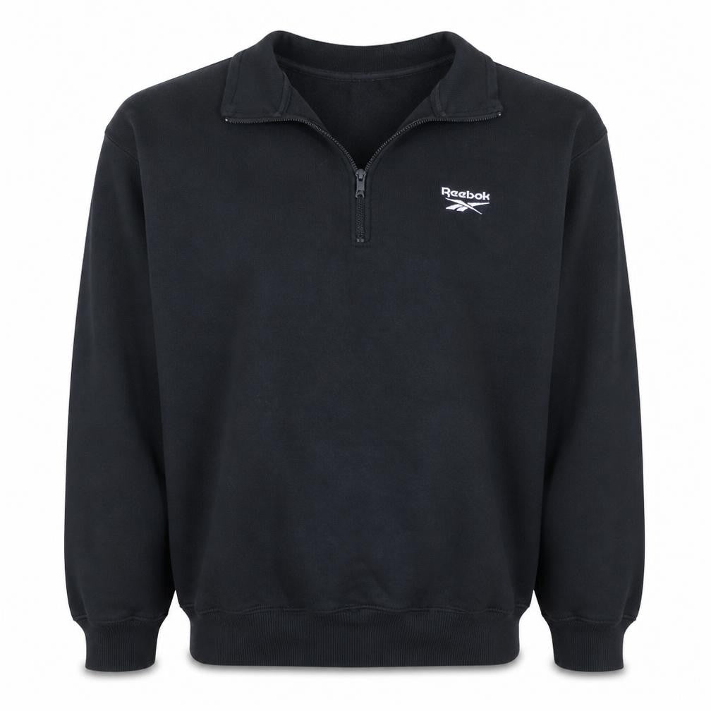 Reebok Men's Black 1/4 Zip Fleece Sweatshirt Size L