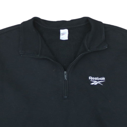 Reebok Men's Black 1/4 Zip Fleece Sweatshirt Size L