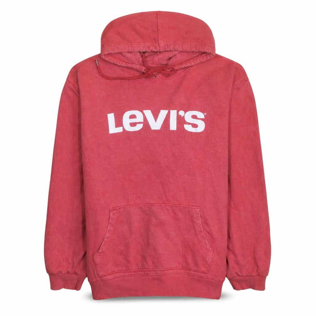 Levi's Men's Red Pullover Hoodie XL Logo Fleece Sweatshirt
