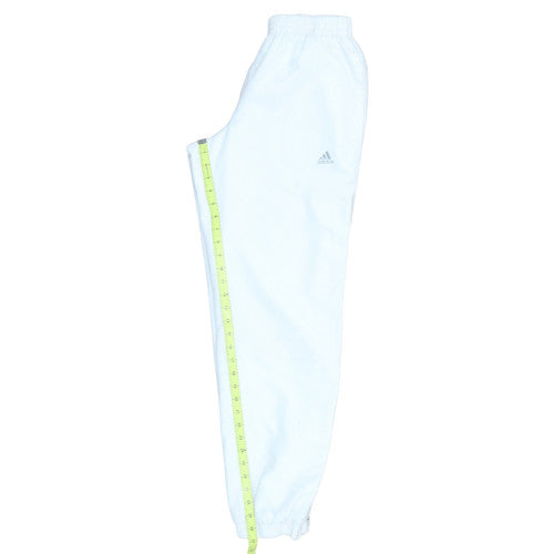 adidas Mens White Jogger Trousers Size M Elastic Waist Quick Dry