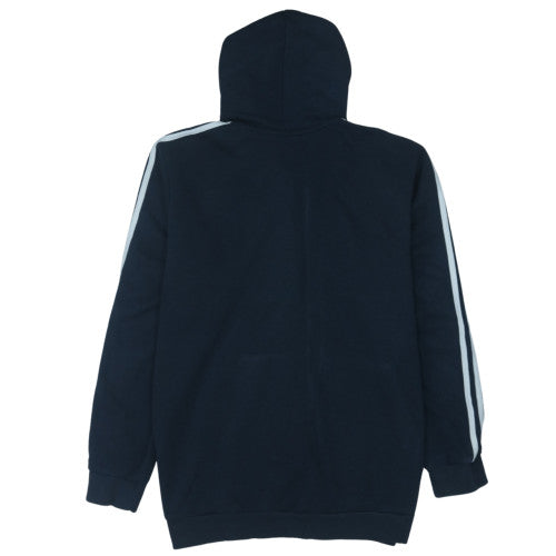 Adidas Men's Black XL Full Zip Hoodie with Logo and Pockets