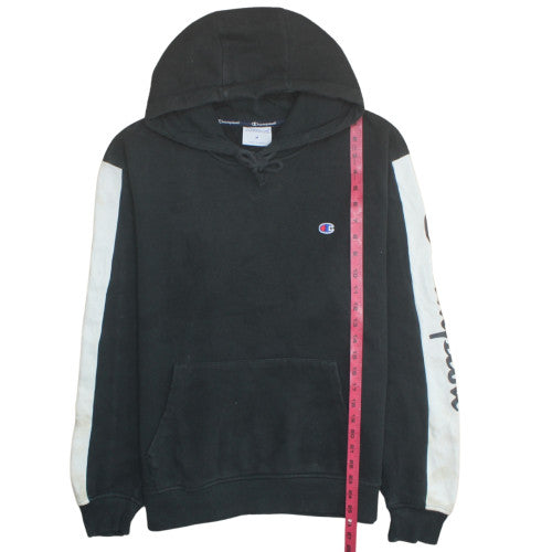 Champion Men's Black Hoodie Medium Pullover Athletic Sweatshirt